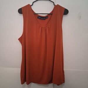 Susan Graver Brown Sleeveless Tee Top Size XL